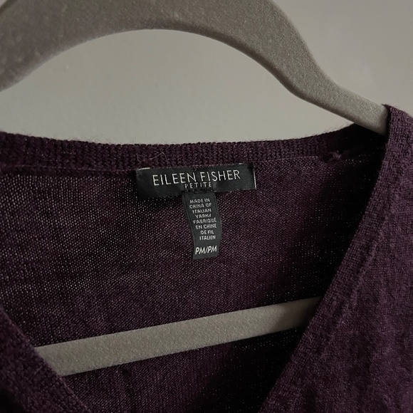 EILEEN FISHER Sweater Dress S Merino Wool Knit V-Neck Size M - Picture 2 of 4